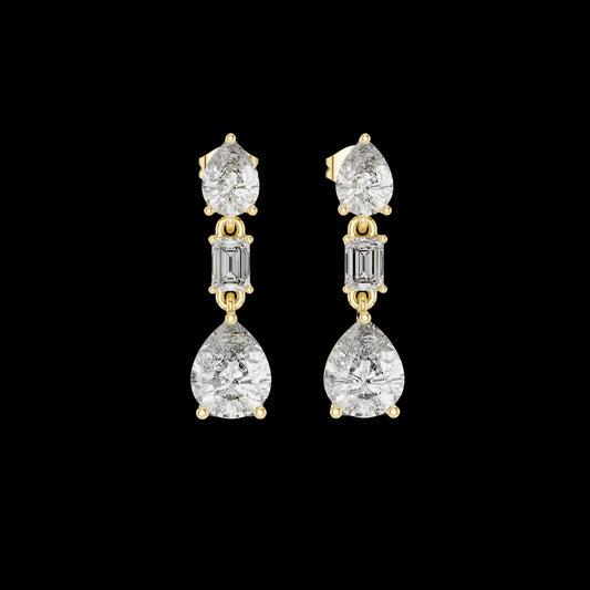 3.60 CT Regal Collection Moissanite Pear Diamond Drop Earrings New Trending Statement Jewelry