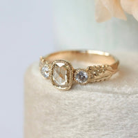 2.00 CT Vintage Moissanite Rose Cut Diamond Ring with Handcrafted Engagement Beauty