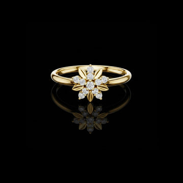 0.15 TCW Purely Moissanite Round Cut Diamond Ring For True Story
