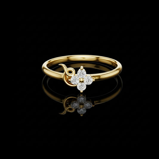0.072 TCW Bold Beauty Moissanite Round Cut Diamond Ring For Still Love