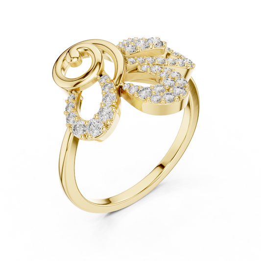 Ribbon Bow Style Round Lab Diamond Engagement Ring - view 2