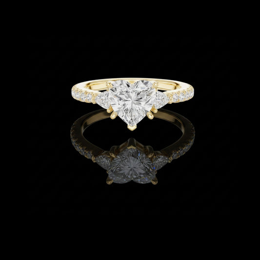 1.50 CT Majestic Moissanite Heart Cut Diamond Ring For Glossy Look