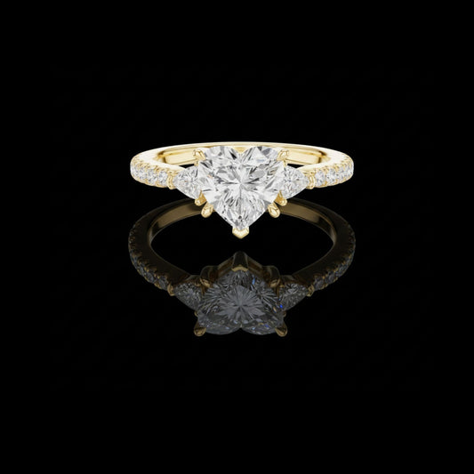 2.00 CT Majestic Lab Grown Heart Cut Diamond Ring For Glossy Look