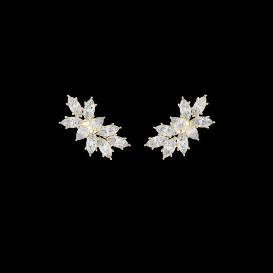 3.22 CT Classic Moissanite Marquise Diamond Floral Stud Earrings Trending New Design