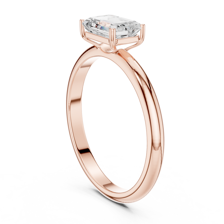 Emerald Cut Moissanite Solitaire Engagement Rings - view 2