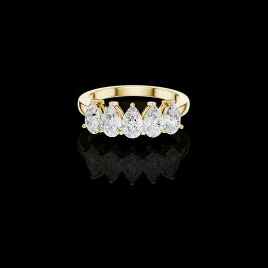 1.98 TCW Shiny Lab Grown Channel Set Pear Cut Band For Good Time