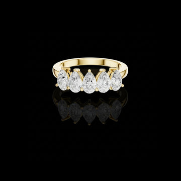 2.50 TCW Shiny Lab Grown Channel Set Pear Cut Band For Good Time
