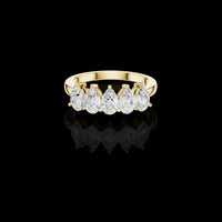 2.50 TCW Shiny Moissanite Channel Set Pear Cut Band For Good Time