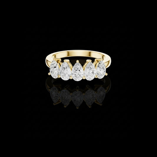 1.98 TCW Shiny Moissanite Channel Set Pear Cut Band For Good Time