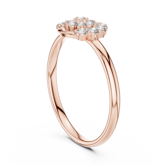 Art Deco Round Cut Moissanite Cluster Anniversary Ring - view 2
