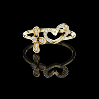 0.70 CT Beautiful Heart & Floral Moissanite Diamond Ring Sparkling Open Design Fine Jewelry For Her