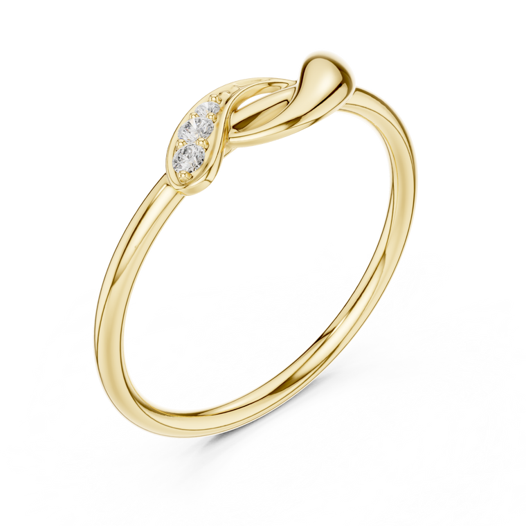 Round Lab Diamond Accent Twisted Ring For Women - view 2