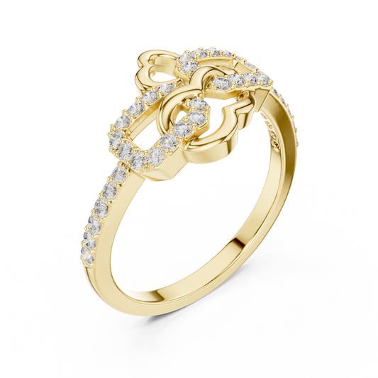 Moissanite Diamond Link Delicate Ring For Women
