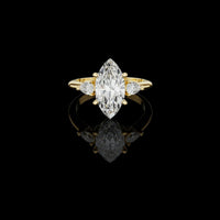 3.00 CT Desire Moissanite Marquise Cut Diamond Three Stone Elegant Engagement Statement Ring