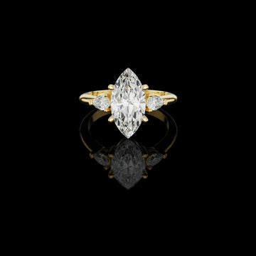 3.00 CT Desire Moissanite Marquise Cut Diamond Three Stone Elegant Engagement Statement Ring