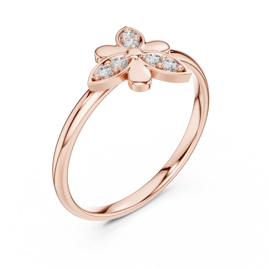 Round Lab Diamond Cluster Promise Ring - view 3