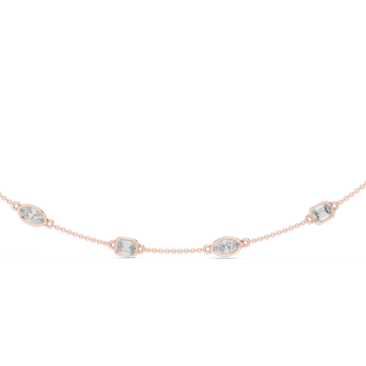 Marquise & Emerald Cut Bezel Necklace - view 4