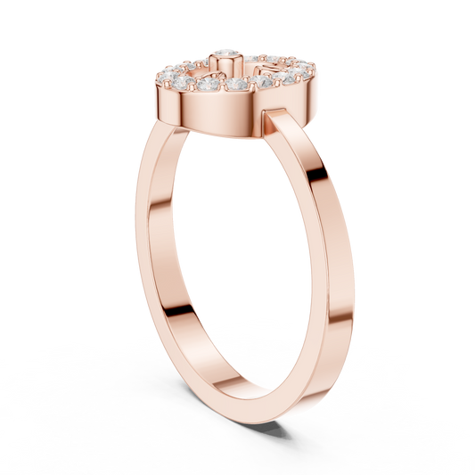 Open Oval Shape Halo Round Moissanite Statement Ring - view 2
