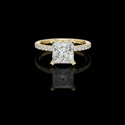 2.00 CT High Quality Moissanite Princess Cut Diamond Ring For Happy Mood