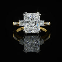 Radiant Cut Three Stone Moissanite Diamond Solitaire Ring