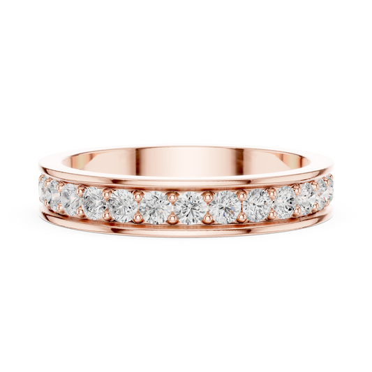 Round Cut Channel Set Lab Diamond Eternity Wedding Band Ring - view 4