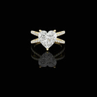 1.00 CT Stylish Moissanite Heart Cut Diamond Split Shank Ring For Everywear