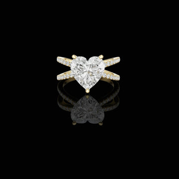 3.50 CT Stylish Lab Grown Heart Cut Diamond Split Shank Ring For Everywear