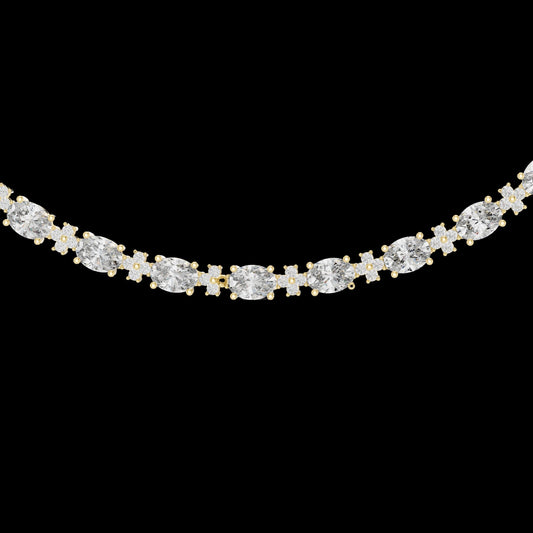 3.55 CT Bright Moissanite Oval Cut Diamond Necklace Graceful Brilliance in a Classic Design