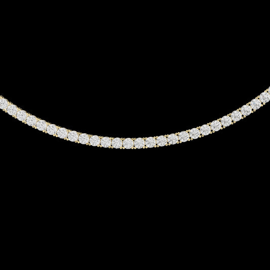 37.00 TCW Stylish Moissanite Round Classic Diamond Tennis Necklace Pure Brilliance in Luxurious Perfection