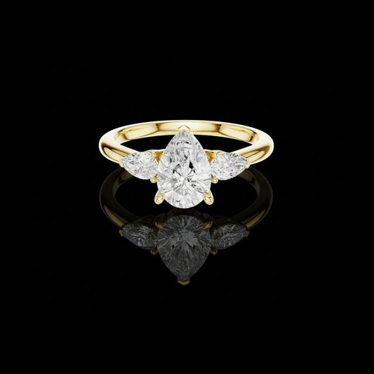 2.00 CT Dazzling Moissanite Pear Cut Diamond Ring For Delight