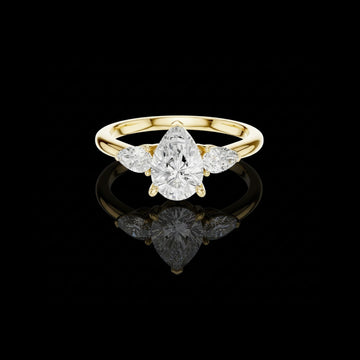 2.50 CT Dazzling Lab Grown Pear Cut Diamond Ring For Delight