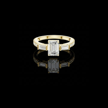 1.50 CT Everlasting Lab Grown Emerald Cut Ring For Moment Of Day