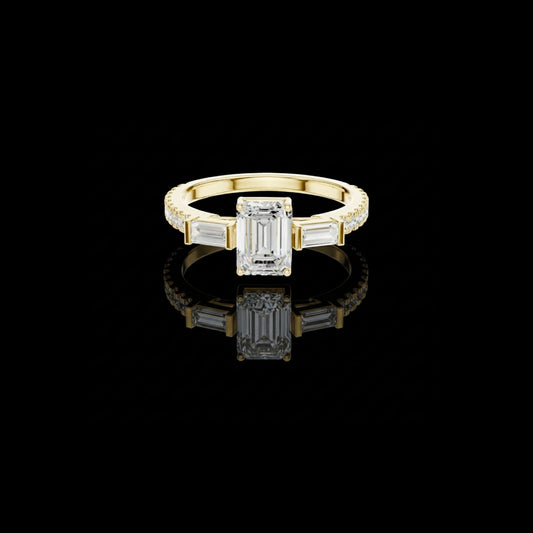 1.00 CT Everlasting Moissanite Emerald Cut Ring For Moment Of Day