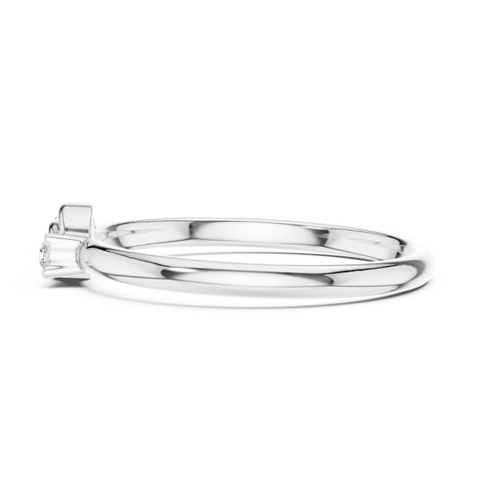 Round Brilliant Triple Loop Moissanite Engagement And Wedding Ring - view 2