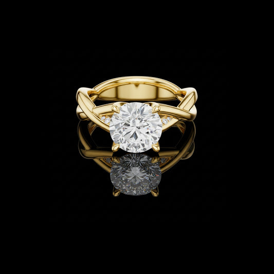 2.00 TCW Sparkling Lab Grown Round Cut Diamond Ring For Good Time