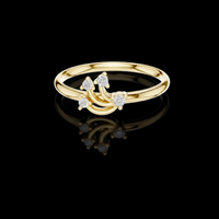 0.46 TCW Elegant Celestial Arc Accent Ring Featuring a Curved Four Moissanite Diamonds