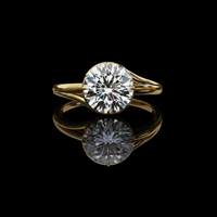 2.50 TCW Unique Custom Brilliant Round Cut Moissanite Diamond Solitaire Ring for engagement