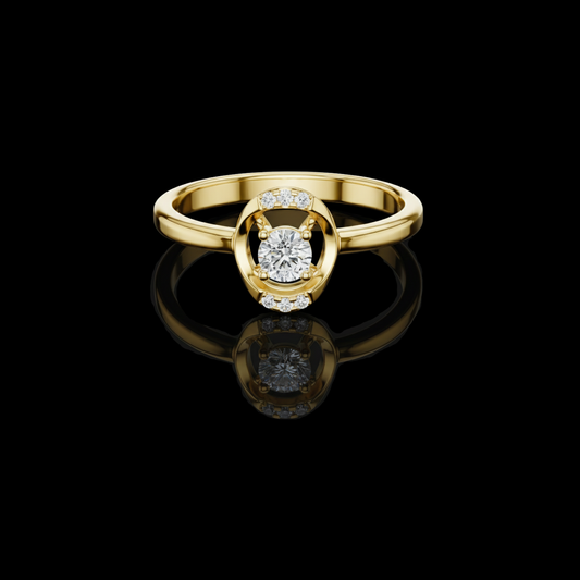 1.00 CT Celestia Aura Contemporary Round Lab Grown Diamond Ring with Floating Brilliance