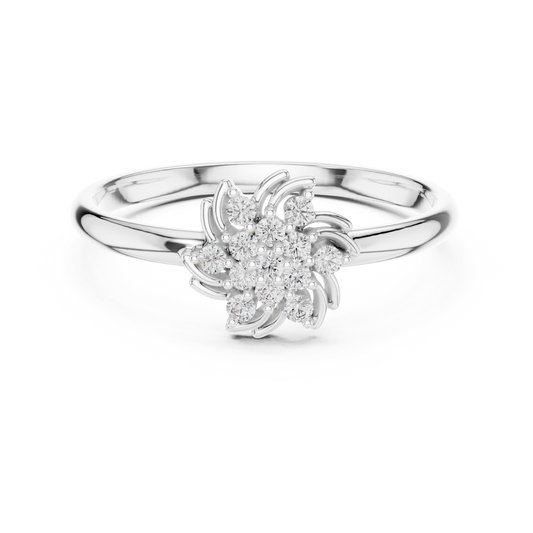 Round Cut Lab Diamond Swirl Floral Cluster Ring - view 3