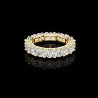 7.00 TCW Crystal Clear Full Round Cut Moissanite Diamond Eternity Band in Gold For Party Wear