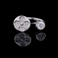 0.75 CT Crystal Bloom Dual Face Lab Grown Designer Ring with Petal Floral Detail