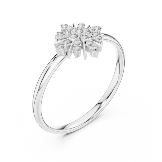 Round Lab Diamond Starburst Cluster Statement Ring - view 4