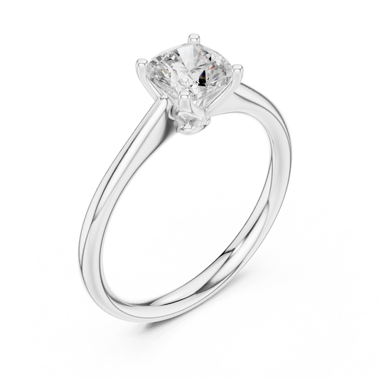 Cushion Cut Lab Diamond Solitaire Engagement Ring Four Prong - view 4