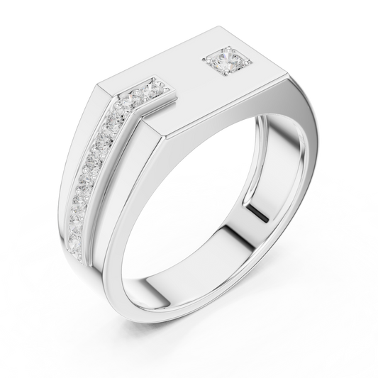 0.18 TCW Aurex Edge Structured Moissanite Band with Geometric Detailing - view 4