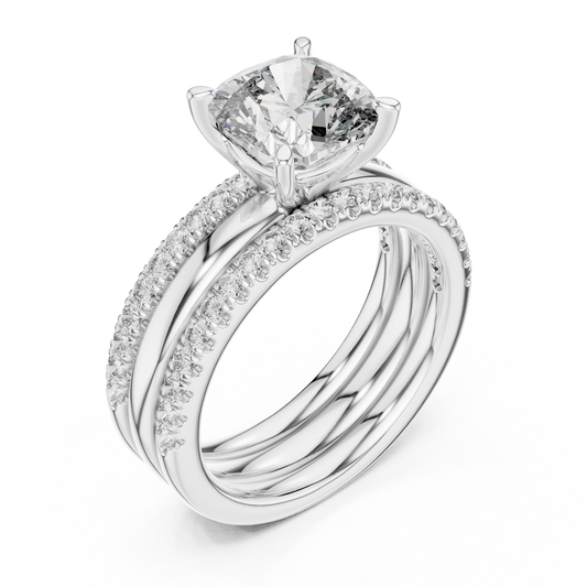 Round Cut Lab Diamond Filigree Solitaire Engagement Ring - view 4