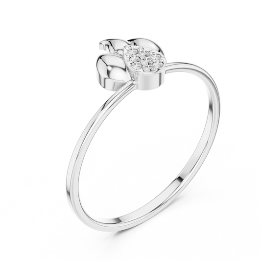 Flame Inspired Ring With Round Lab Diamond Cluster Accent - view 4