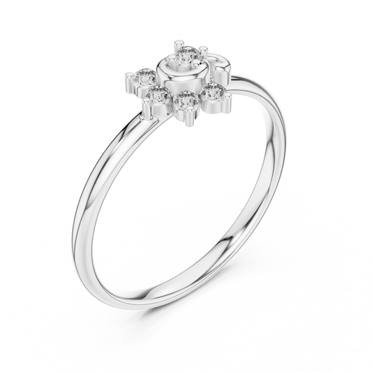 Round Cut Lab Diamond Floral Swirl Cluster Ring - view 4