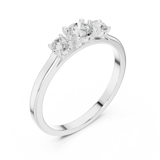 Three Round Lab Diamond Minimalist Band - view 4