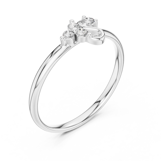 Minimalist Round Moissanite Curved Daily Wear Ring - view 4