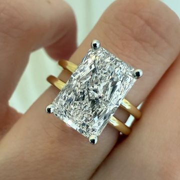 3.6 CT Elegant Radiant Cut Lab Grown Diamond Ring With Classic Four Prong Setting